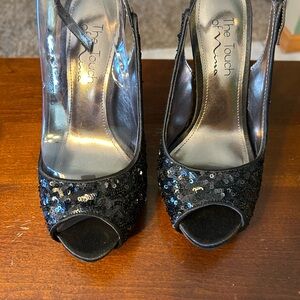 Touch of Nina Black Sequin Heels